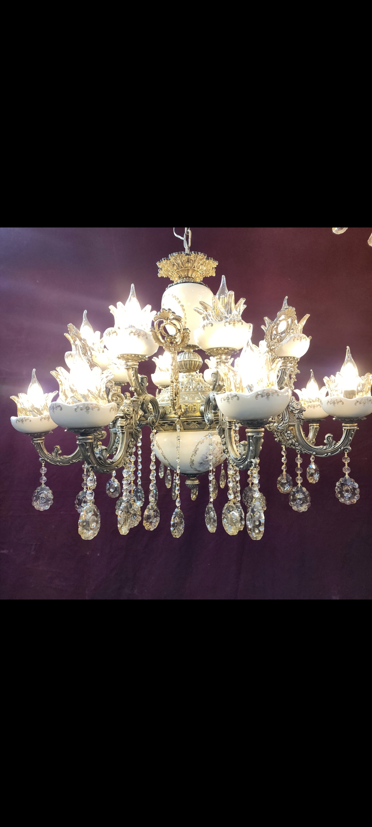 لوستر شاه عباسی مدل دوگل سرامیک فرشته آنتیک